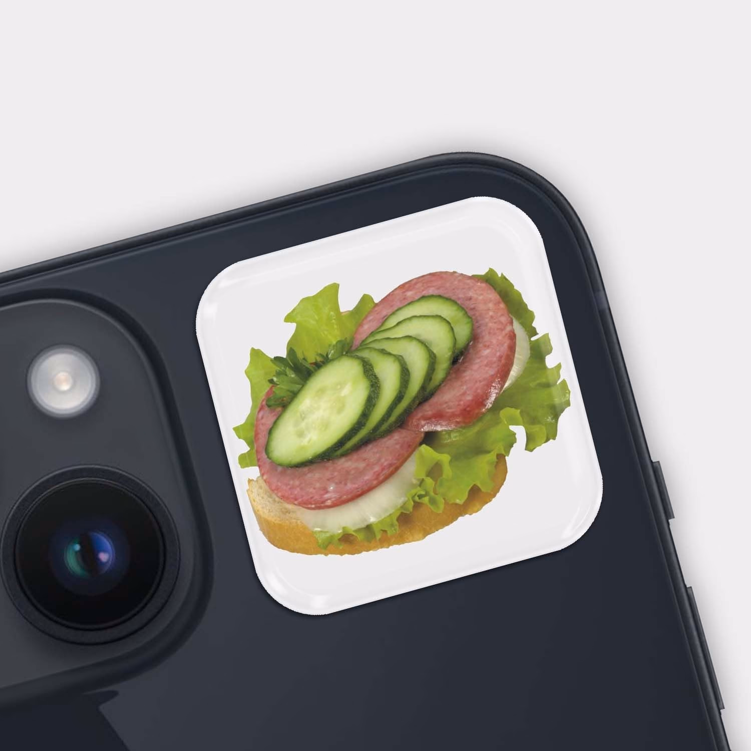 3D стикер "Бутерброд с колбасой и огурчиками" sale