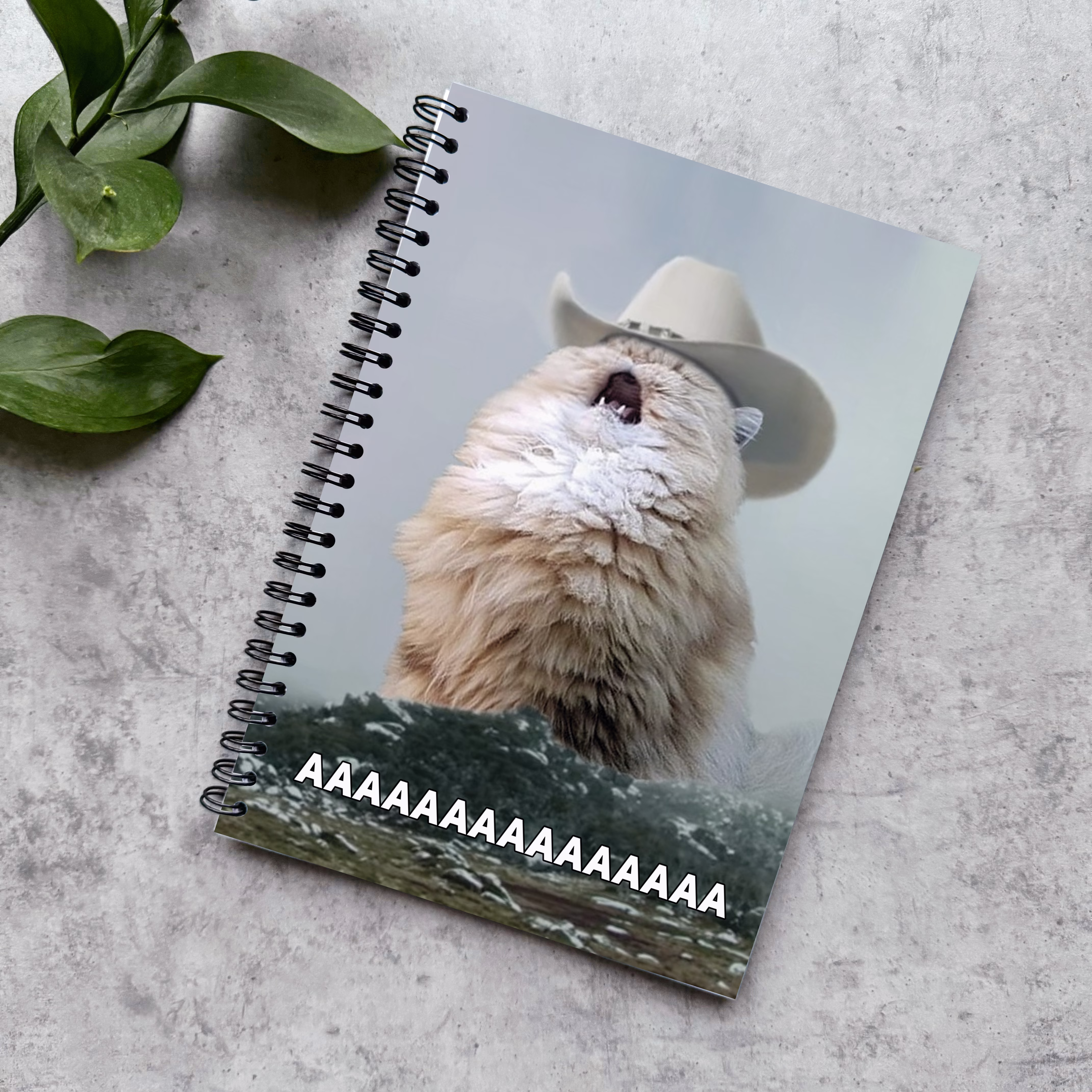 Блокнот в точку "Мем кот в шляпе АААААААА"