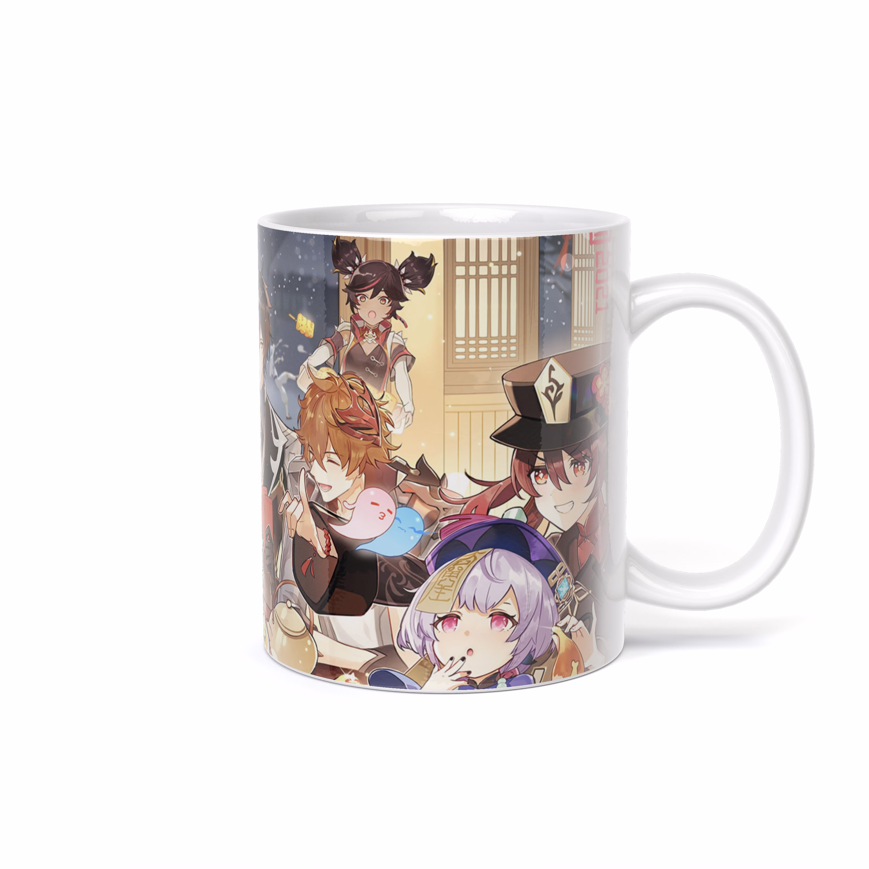 Кружка "Геншин Тарталья Чжун Ли Ху Тао Гань Юй Путешественник застолье аниме"