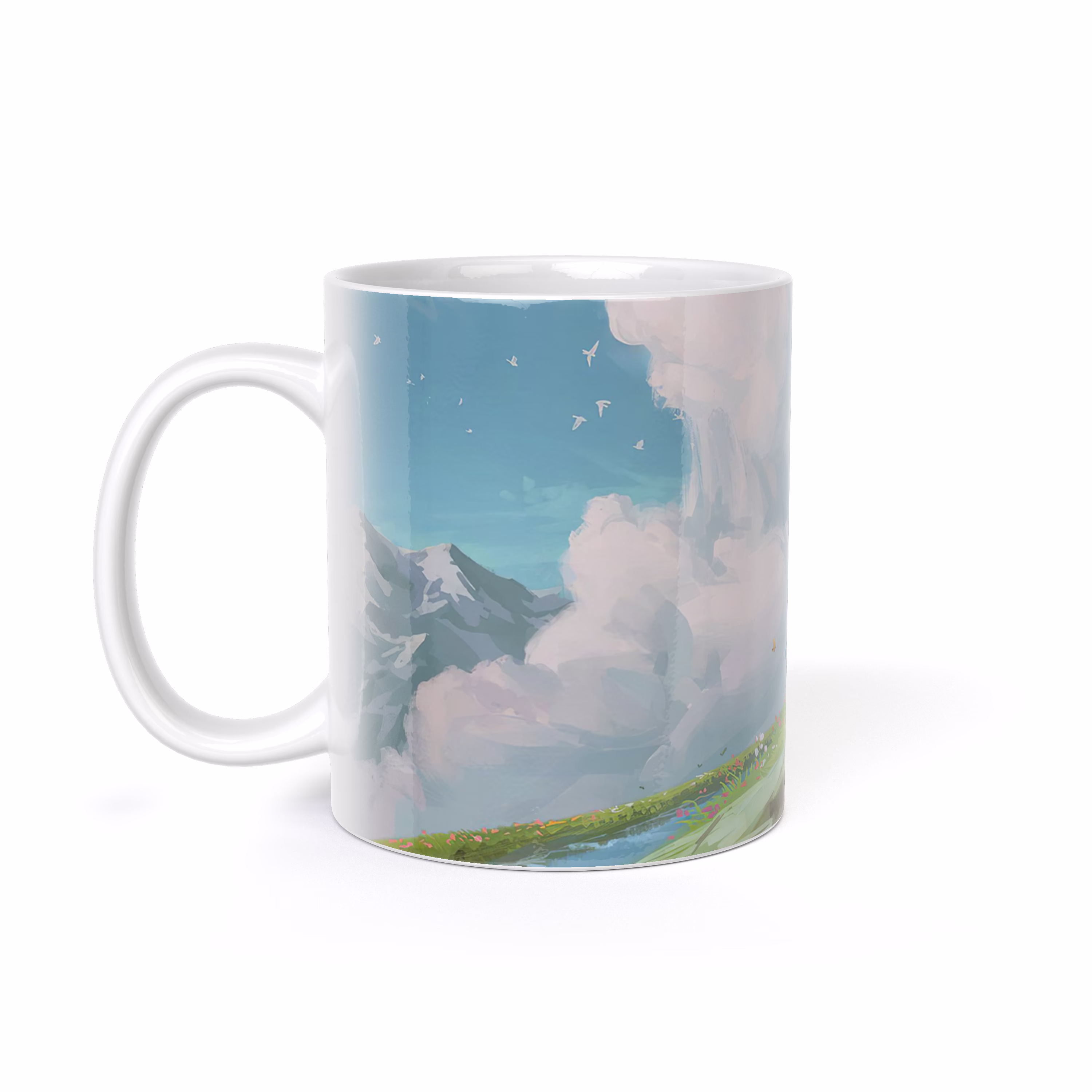 Кружка "Ходячий замок Хаул и Софи в поле"