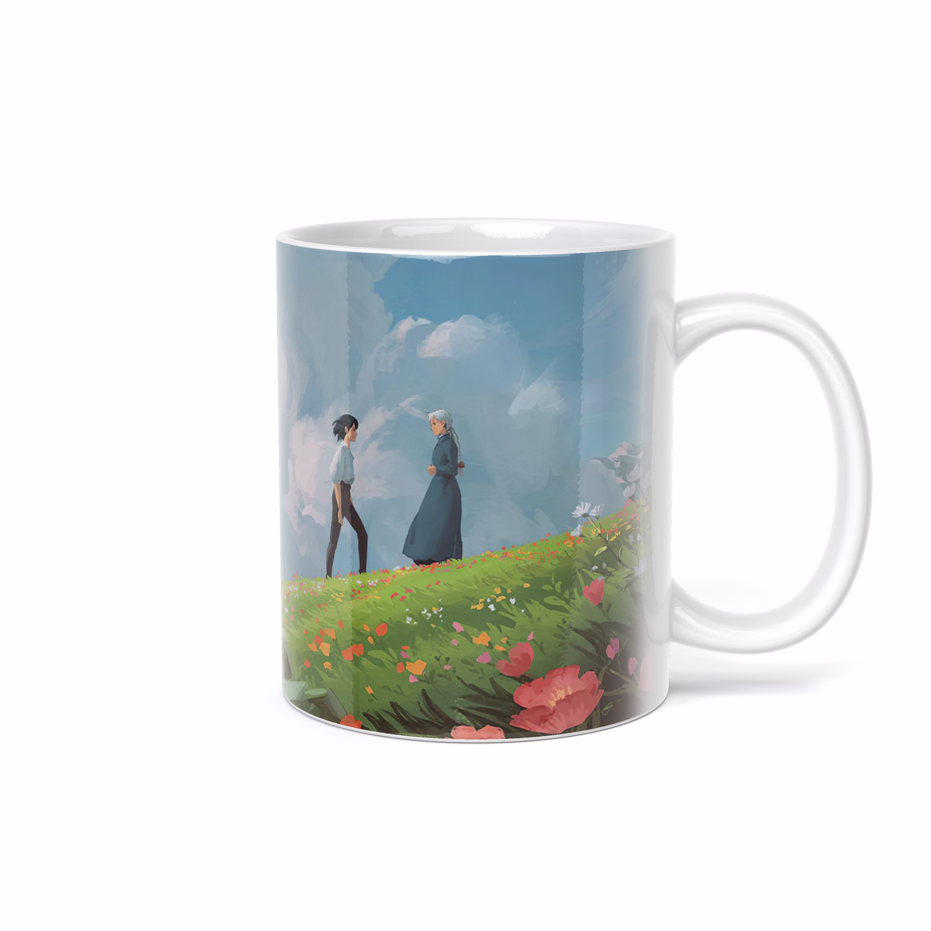 Кружка "Ходячий замок Хаул и Софи в поле"