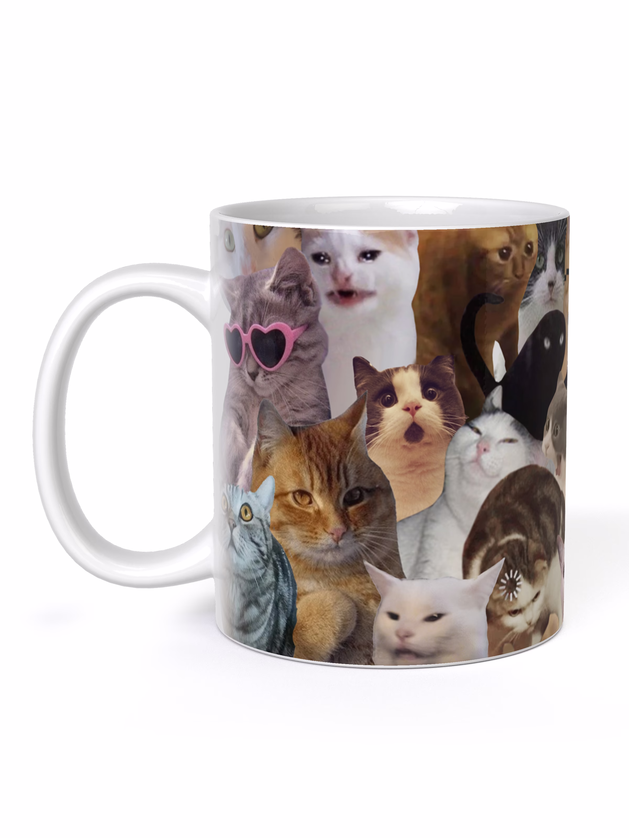 Кружка "Мемные коты 1" (очки сердечки)