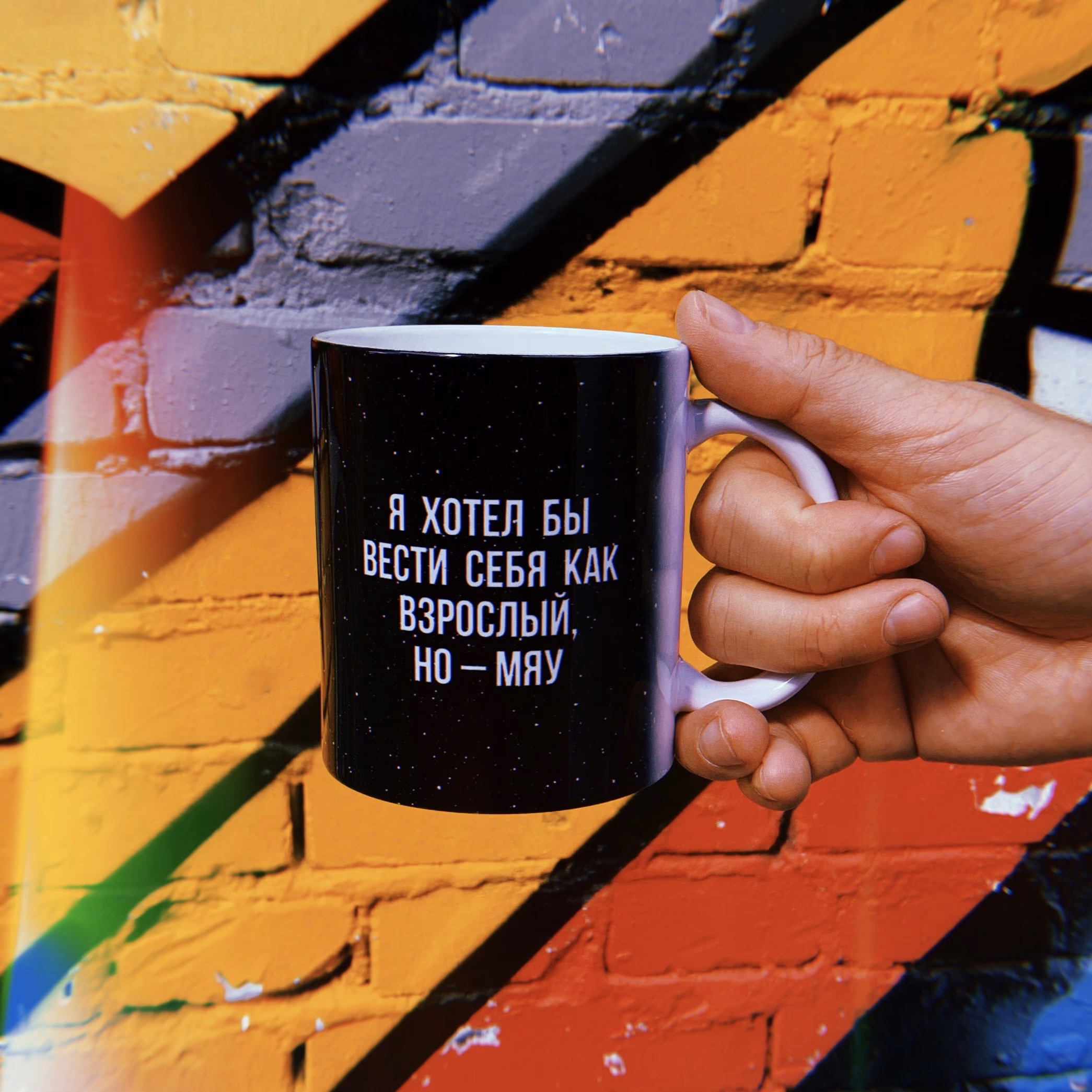 Кружка "Я хотел бы вести себя как взрослый, но – мяу"