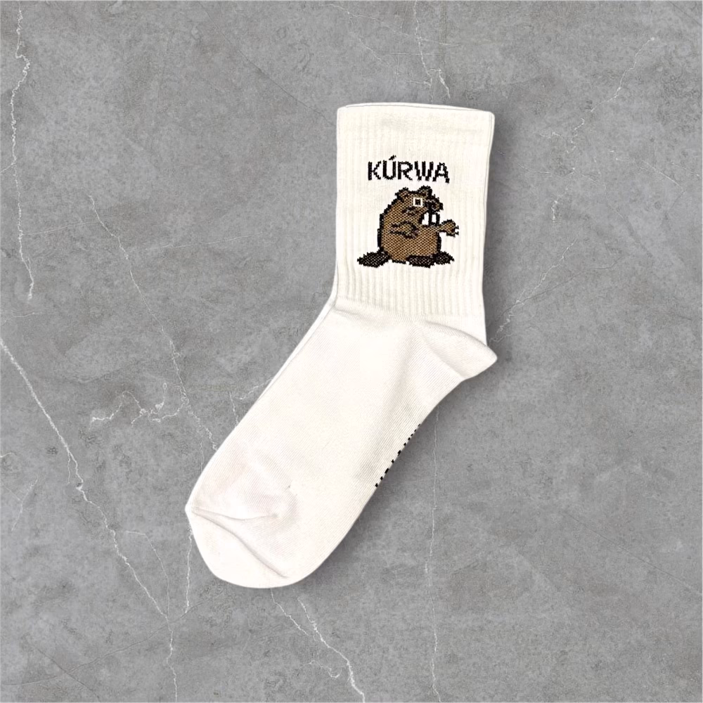 Носки "Kurwa" бобер / курва бобер