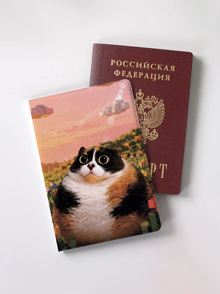 Обложка для паспорта "Кот пиксели"