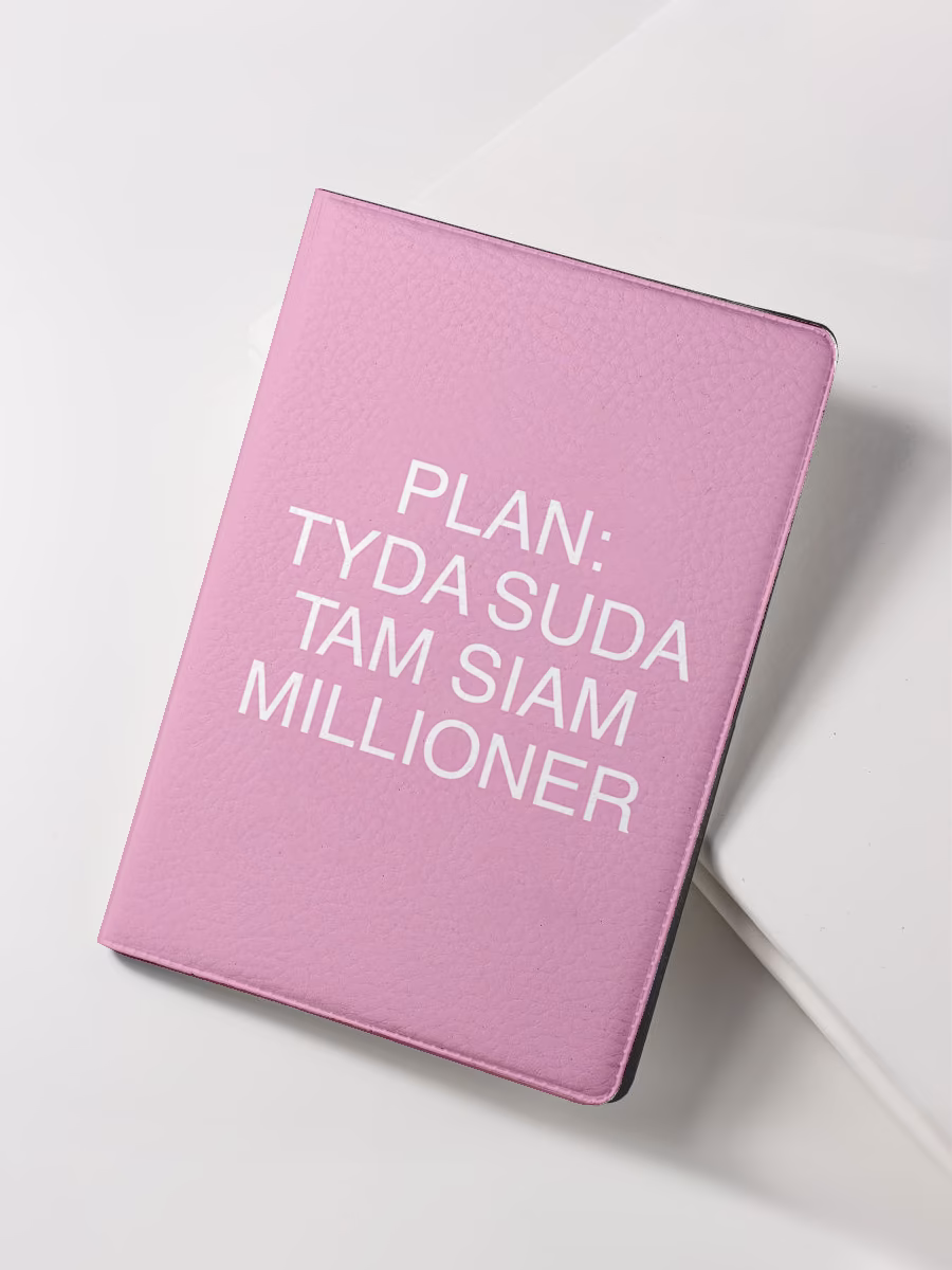 Обложка для паспорта "Plan tuda suda" розовая / план туда сюда розовая