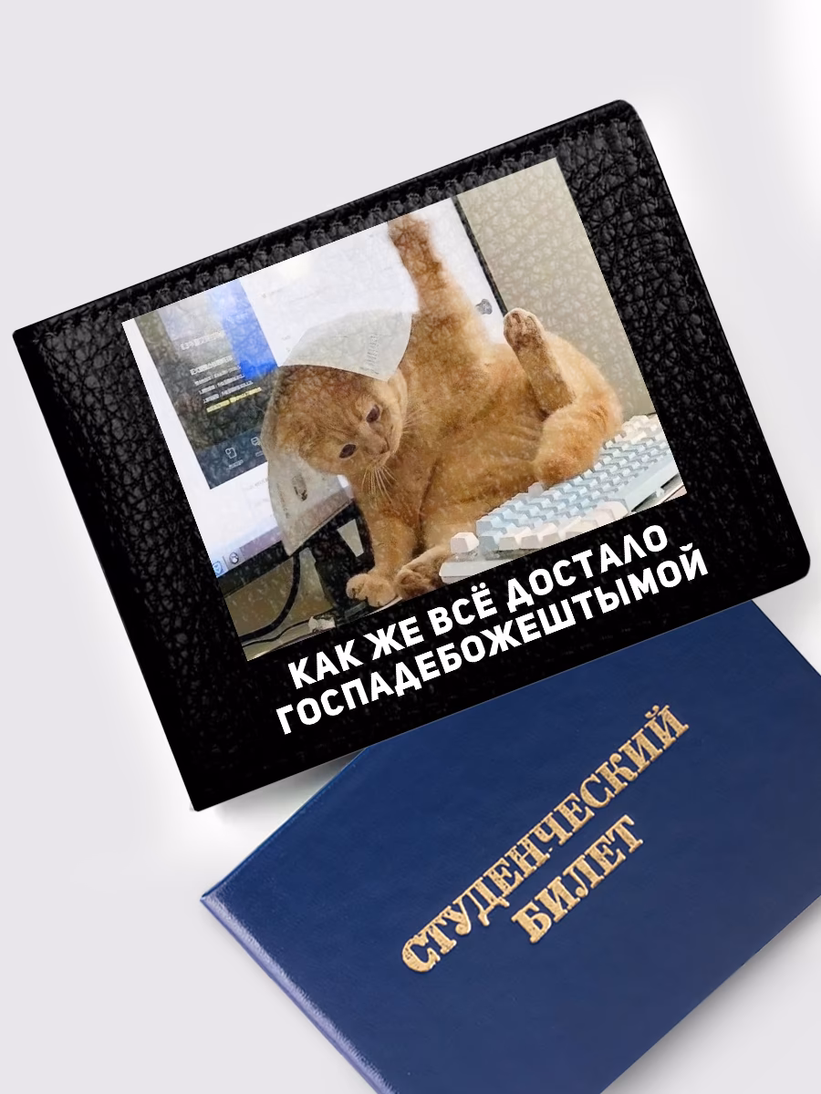 Обложка на студенческий «Как же все достало госпадебожештымой»