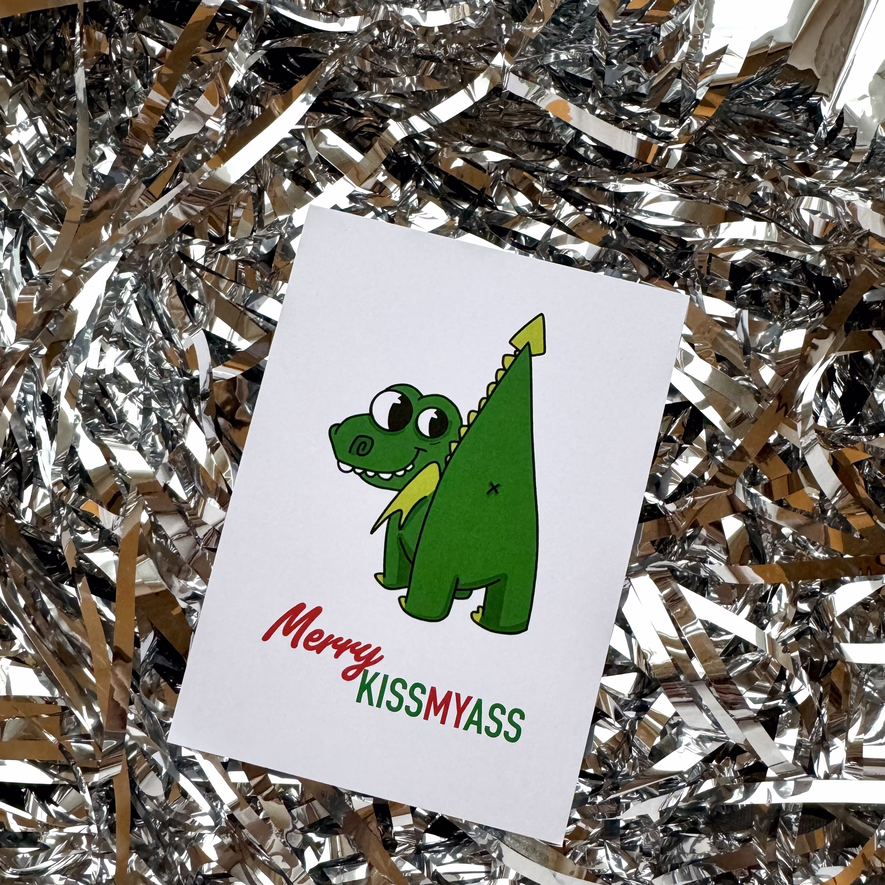 Открытка "Merry kissmyass" Новогодняя коллекция