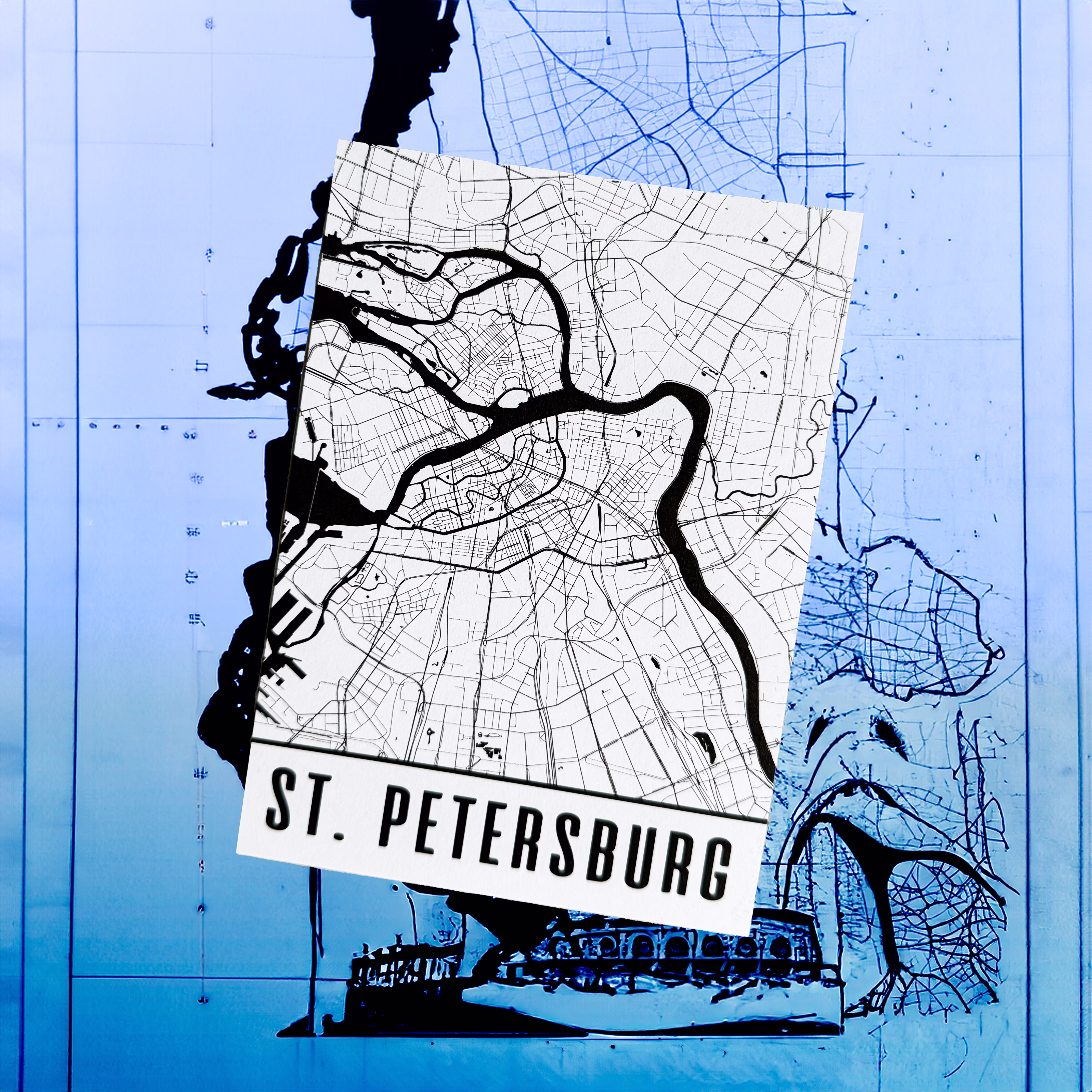 Открытка "ST.PETERSBURG" карта