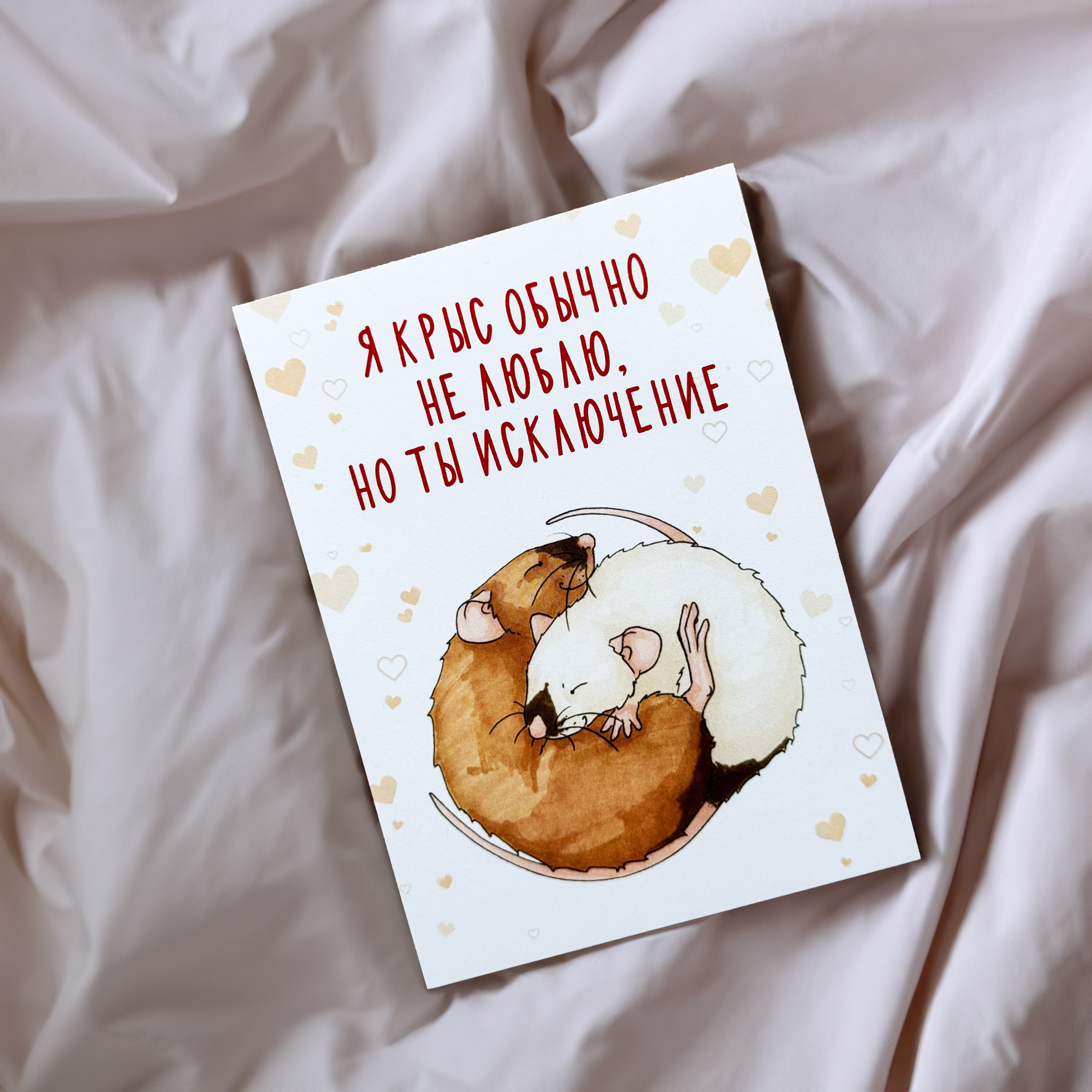 Открытка "Я крыс обычно не люблю, но ты исключение"