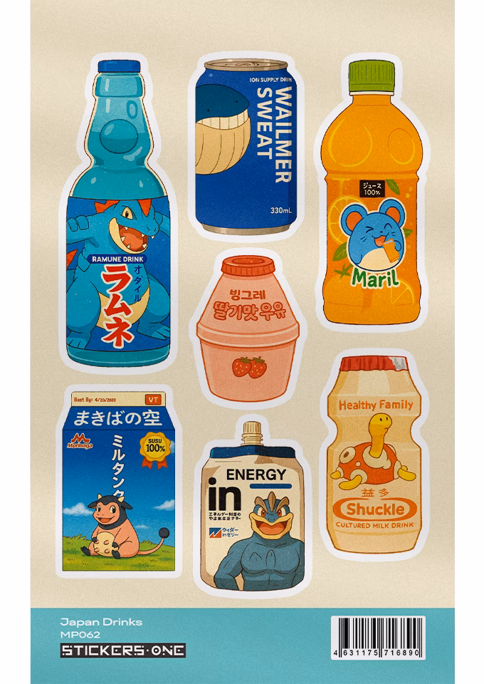 Стикерпак А6 Japan Drinks