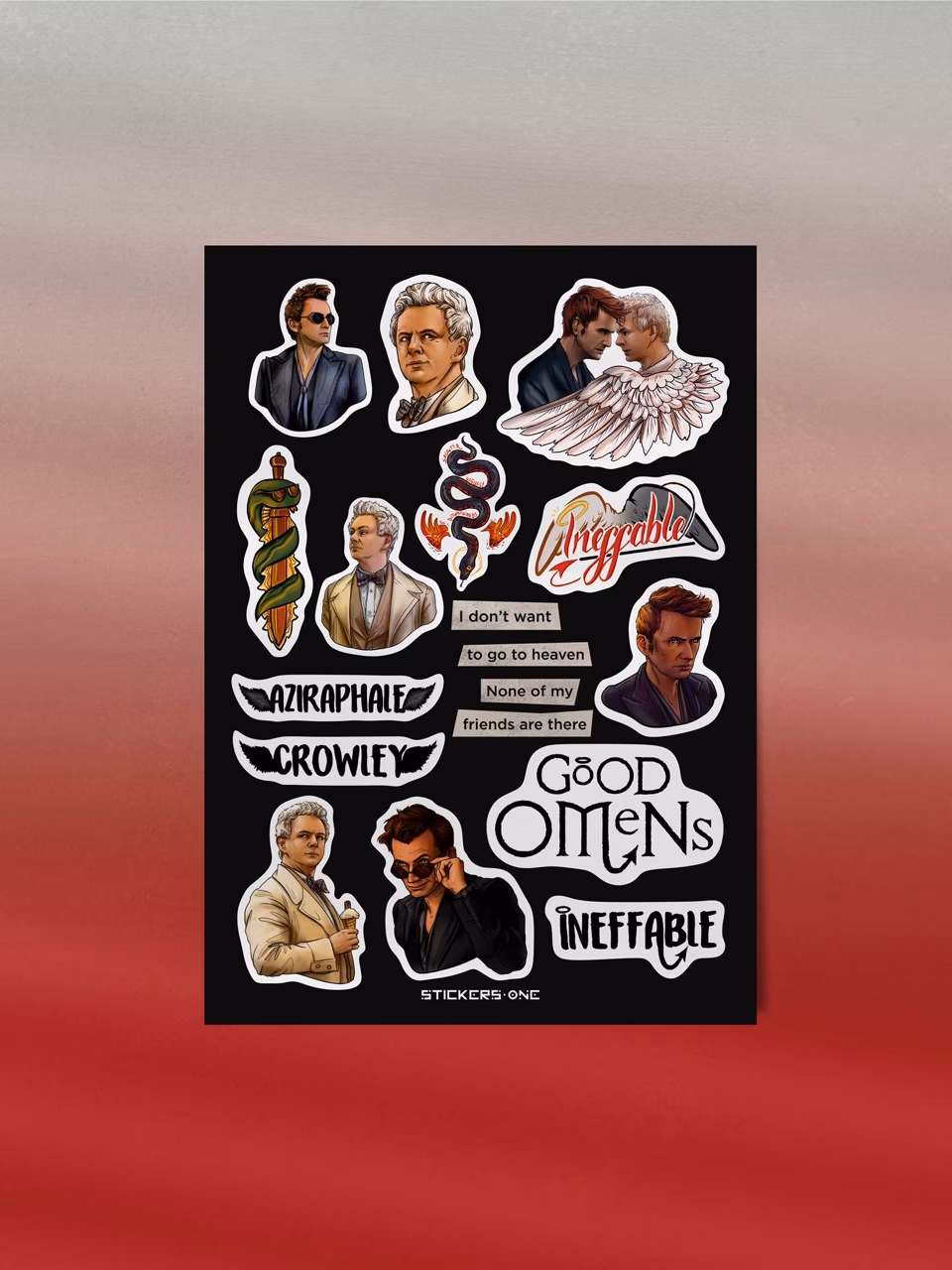 Стикеры ВИНИЛОВЫЕ  Good Omens