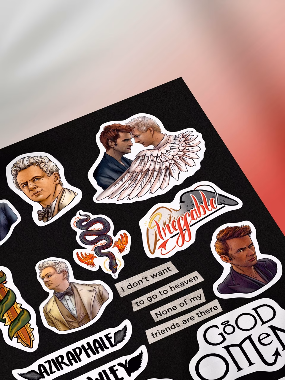 Стикеры ВИНИЛОВЫЕ  Good Omens