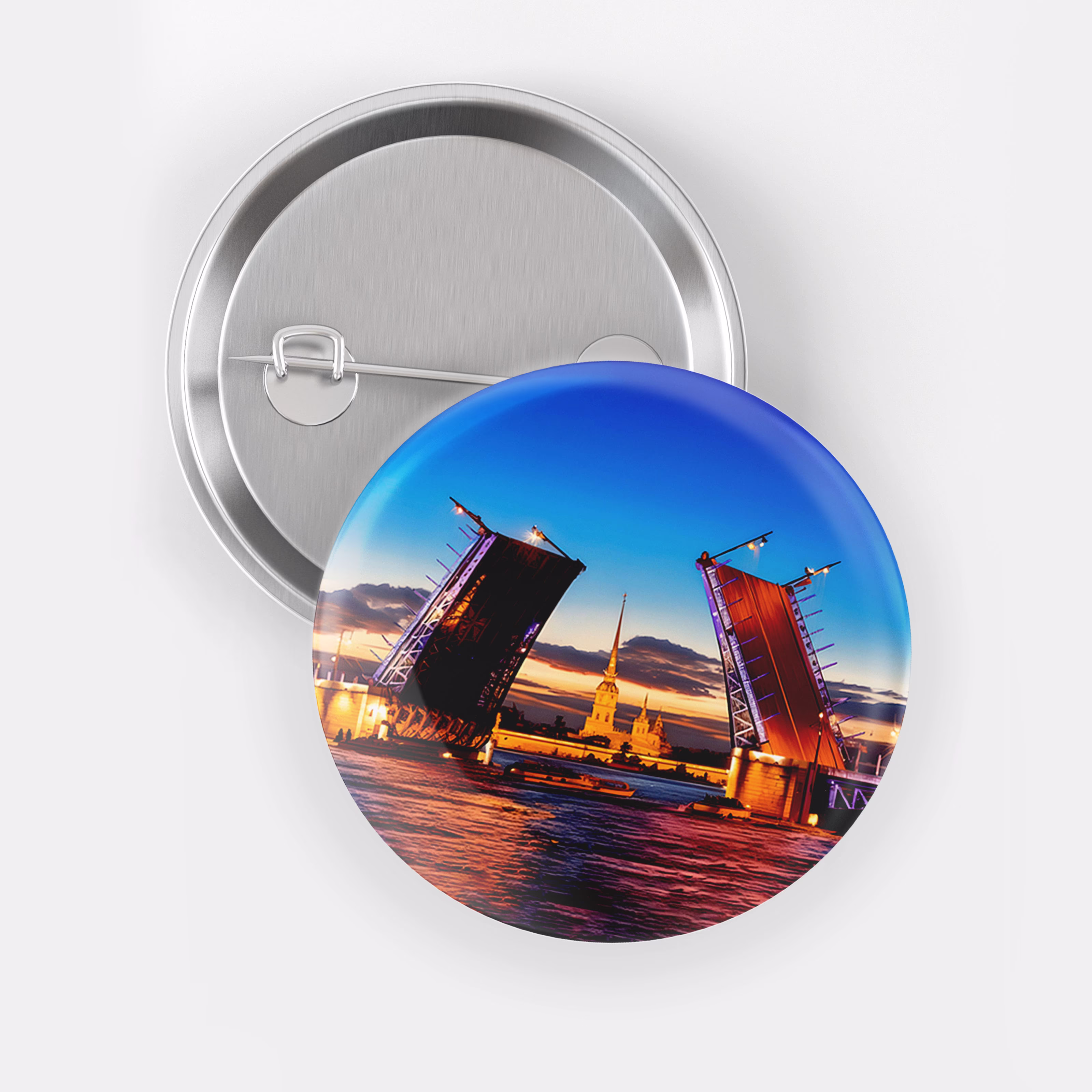 Значок "Питер мосты закат"